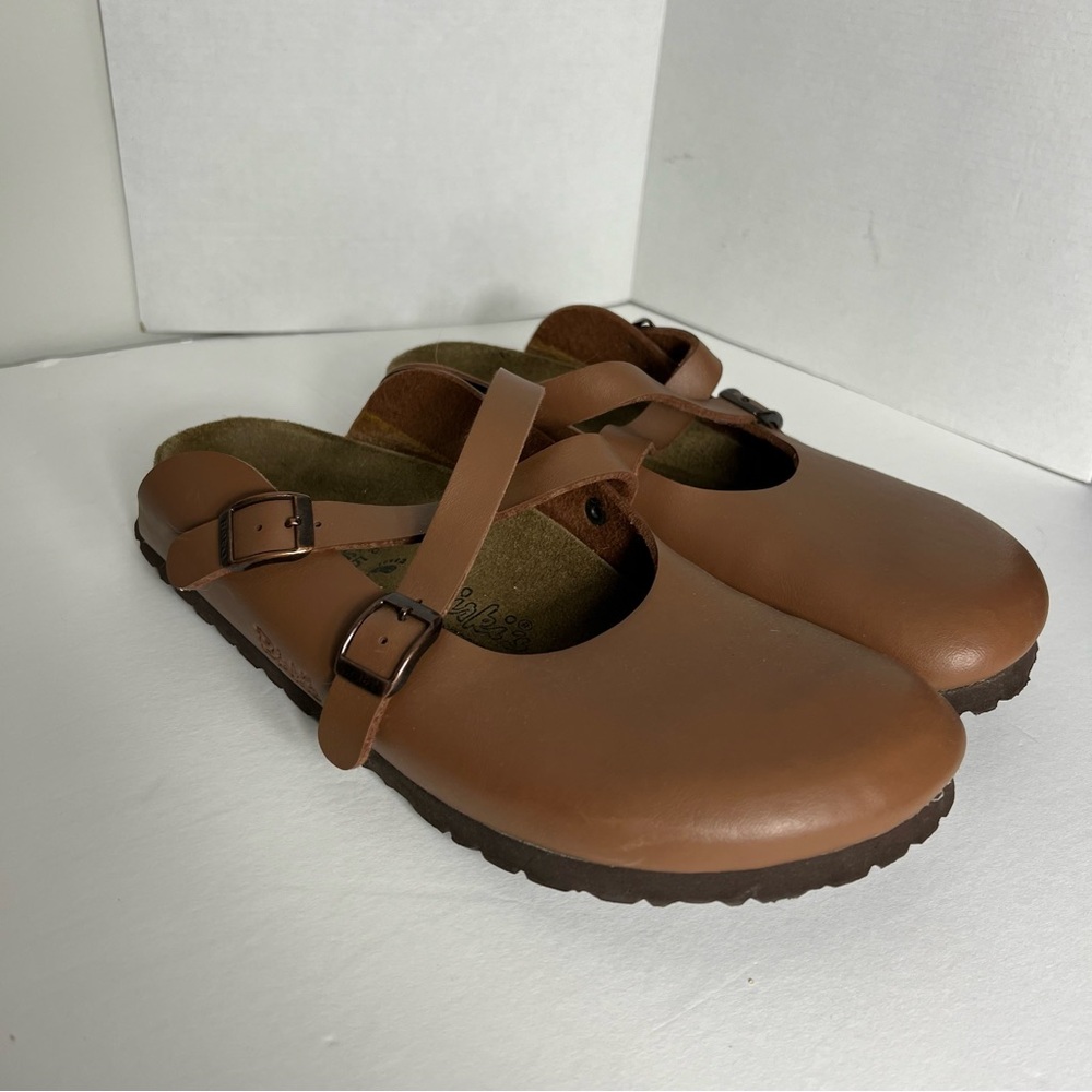 Birkenstock Birks Birkis Brown Leather Clog Slip On Shoe Mary Jane 41